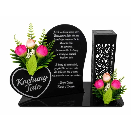 Podstawka-pod-znicz-Kochany-Tato-statuetka-serce-XXL-30cm-plus-lampion-solarny-na-Dzien- Ojca-kwiaty-rozowo-lososiowe-5